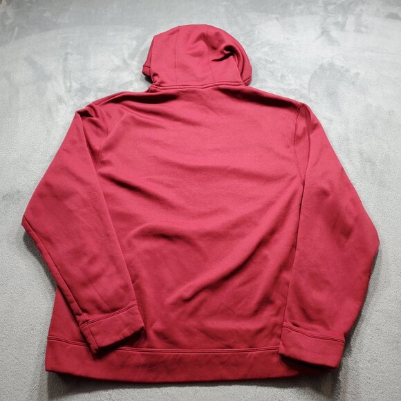 Under Armour Loose Hoodie Burgundy with Orange Embroidered Logo Men Sz L - Picture 2 of 12